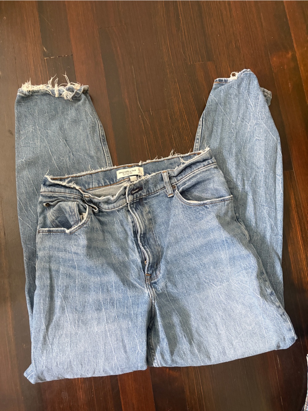 Abercrombie & Fitch Light Blue Frayed Hem Jeans